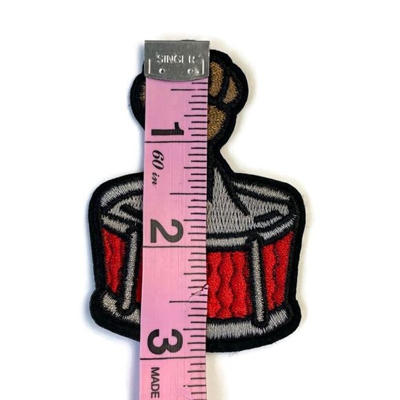 Fist Drum Rage Power Embroidered Patch - Picture 2 of 4